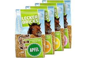 ‎EGGERSMANN MEIN PFERDEFUTTER Eggersmann - Lecker Bricks 4er Set - Karotte, Apfel, Banane, Himbeer