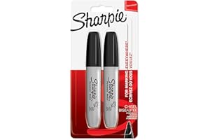 Sharpie Pennarelli indelebili, punta a scalpello, nero, confezione da 2