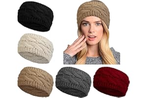 YSENSE BEAU Women's Winter Knitted Headbands Knitted Headband Ear Warmer Warm Wraps Winter Ear Warmer for Girls Elastic Turban Headband