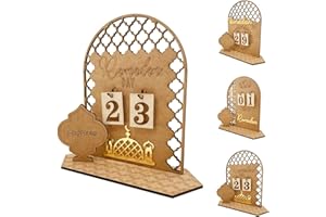 NEWUPZSI calendrier de l'Avent 2024 Ramadan en bois, Calendrier du Compte À Rebours du Ramadan 30 jours, DIY Eid Mubarak Ornement Pour Eid Ramadan Décorations De Fête À La Maison