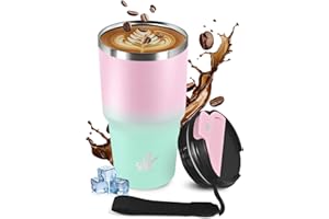 KollyKolla Tazza Termica 600ml, Termo in Acciaio Inossidabile, senza BPA, A Prova di Perdite, Riutilizzabile, Borraccia Termo per Caldo e Freddo, Bambini, Ufficio, Corsa, Yoga, Caffè