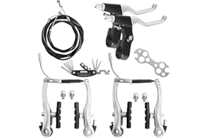TINGSING Set di freni a V anteriori e posteriori per bicicletta, kit di cavi interni ed esterni per MTB, con chiavi multistrumento, pinze e cavi, kit per bici per bambini, BMX, MTB, bici da strada,