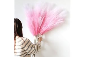 YIYA Decorazione Pampas Secca Grande 6 Pcs 113cm Rosa Pampas Erba Simulata Pampas Erba Pampa Artificiali Fiori per Soggiorno, Casa, Pavimento, Vaso, Decorazione Boemia