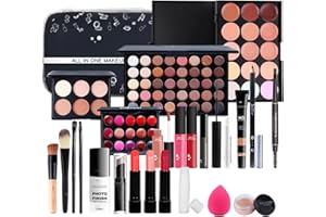 WishesMar Ensemble de Coffret Maquillage Tout-en-un Set de Cosmétique Complet pour Yeux, Visage et Lèvres - Makeup Kit avec Ombre à paupières Anti-cernes Rouges à lèvres Mascara Sourcils Eyeliner