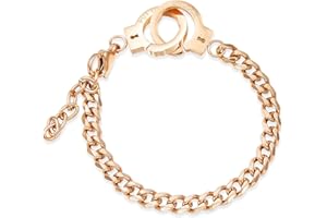 Yifnny Bracciale Manetta, Mini Bracciale Manette Cavigliera in Acciaio Inossidabile Amicizia Polsini Cubano Bracciali Alla Caviglia per Donna Uomo Gioielli Catena Piede