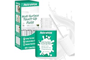 AstraVox Weißer emaille reparaturset, badewannenlack weiß für mehrere Oberflächen, für Wände, Möbel, Geräte, Fliesen, Schränke, Bäder, Kratzer reparieren, wasserfest, einfach anzuwenden (seidenmatt)