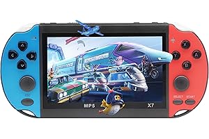 Fsjun Handheld Game Consoles Double Rocker 8GB 4.3 Inch Screen, Support TV Output, Music/Movie/Camera Audio and Video MP3,MP4, MP5, Birthday Gift for Kids(Blue and Red)