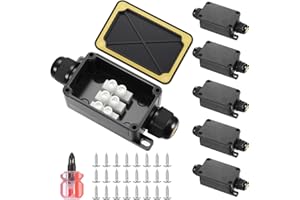 HAOCHEN 6 Stück Abzweigdose Klein, Mini Verteilerdose Wasserdicht Anschlussdose Wasserdicht Klein Schwarz, 2 Wege IP66 wasserdichte Anschlussdose für Garten Außenkabel Erdkabel Ø 3mm -6,5mm Kabelverbinder