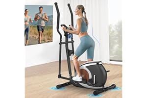 ‎NEEZEE Magnetischer Crosstrainer, Ultraleiser Crosstrainer für zu Hause mit Bluetooth Fitness APP, 16 einstellbaren Widerstandsstufen, LCD Monitor, Geräte- und Flaschenhalter, 120KG Belastbarkeit