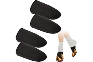 BBXWANG 2 Pairs Neoprene Toe Warmers, Black Thermal Toe Covers Long Lasting Keep Hot Feet Warmers, Winter Foot Warmers for Women, Men, Skiing, Hiking, Camping