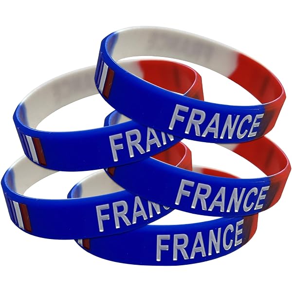 Bracelet Silicone Unisexe Avec Drapeau National - 202mm De Circonférence, 12mm De Large