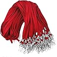 Dotpot for Id Badges 100 Pack 36" Bulk Flat Lanyard ID Badge Lanyards with Swivel J-Hook for ID Name Tags and Badge Holders (RED)