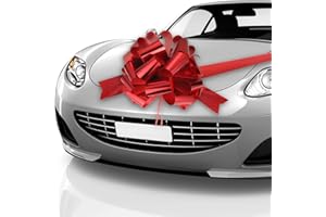 ZONON Lazo de Coche Lazo de Tirar Lazo de Envoltura de Regalos de Automóvil con Cinta de Coche de 20 Pies para Decoración de Coches Boda Nuevas Casas Celebración de Fiesta (Rojo Brillante, 20 Pulgadas)
