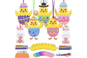 Orifinter 12 Stück Ostern Basteln Kinder, EVA Ostergeschenke Kinder, DIY Ostern Kinder, Osterbasteln mit Kindern, Osterküken Deko, Osterdeko