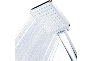 Pommeau de Douche, Magichome Pommeau Douche Haute Pression Carré Pomme de Douche Puissante de Remplacement Réglable Universelle, Douchette Douche Salle de Bain 6 Modes, Chromés