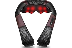 WOQQW Shiatsu Back Shouder and Neck Massager with Heat - Gifts for Women/Men/Mum/Dad - Electric Deep Tissue 4D Kneading Massager for Back, Neck and Shouer Pain Relief, Use at Home, Office, Car