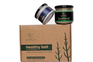 Set Regalo Di Sali Di Salicornia Verde E Bianca Saltwise - Sali Gourmet A Base Vegetale, A Basso Contenuto Di Sodio, Ricchi Di Minerali E Vitamine, Vegani, Borsa Regalo E Saliera (14.10 Ounce Totali)