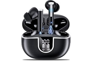 Ulfsaar Ecouteurs Bluetooth sans Fil, 2023 Oreillettes Bluetooth 5.3 avec HiFi Stéréo, Casque sans Fil avec 2 Mic Réduction de Bruit, Contrôle Tactile, 42H d’Autonomie, IP7 Etanche pour iOS Android