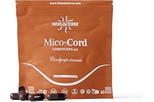 HIFAS DA TERRA - Mico-Cord Extracto Puro de Cordyceps + Vitamina C Natural - Extracto de Hongos - Energía, Vitalidad, Rendimiento Físico y Recuperación Natural - Refill 60 Cápsulas