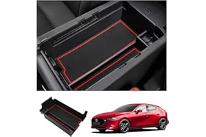 YEE PIN Mazda3 Compatibile con Mazda 3 2019 2020-2023 Console centrale Vano portaoggetti per bracciolo Scatola portaoggetti per organizer con tappetino antiscivolo Accessori per auto