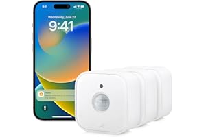 Eve Motion (Matter) Lot de 3 - Détecteur de mouvements Intelligent avec capteur de luminosité, IPX3, Fonctionne avec Apple Home, Alexa, Google Home, SmartThings, Nécessite Un concentrateur
