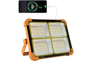 ‎COSYEASY 100W LED Baustrahler Solar Wiederaufladbar, Akku Arbeitsstrahler Tragbare Campinglampe mit 16500mAh Powerbank,10000 Lumen für Baustelle Garage Werkstatt für Angeln Notfall Baustelle Garage1