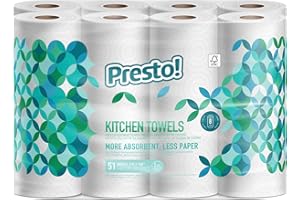 Marca Amazon - Presto! Tad Kitchen Rolls Extra Absorbent, 8 Unidad (Paquete de 1), Blanco