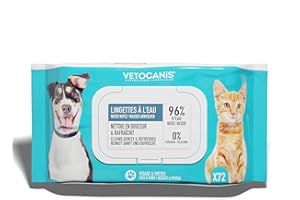 Vetocanis Salviette detergenti biodegradabili per occhi, orecchie, gambe, formato grande - 72 salviette, cane e gatto