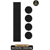Siliconly 60x15 Silikon Bar Matı + 4&rsquo;l&uuml; Bardak Altlığı Seti | Kaydırmaz Premium Mat