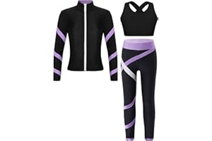 TiaoBug Girls' Sports Bra and Jogging Bottoms, Sports Leggings, Yoga Trousers, Training Trousers, Sports Bustier, Without Underwire, Clothing Set for Yoga, Fitness, Training