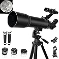 BRAINLE Astronomical Reflector Telescope for Long Distance Galaxy Viewing, 20x-200x Magnification, 70mm Aperture, 400mm Focal Length, AZ Mount, Includes Tripod, Technology Gadgets for Kids & Adults