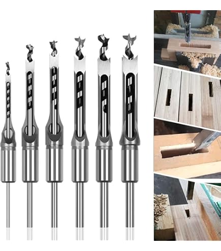 14mm Square Hole Drill Bit Set - 2pc Hollow Mortiser Auger For Woodworking & Mortise Tenon Machines