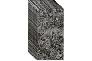 Väggpaneler i marmordesign, 60 x 30 cm, väggbeklädnad, självhäftande, PVC, 10 st. (mörk
