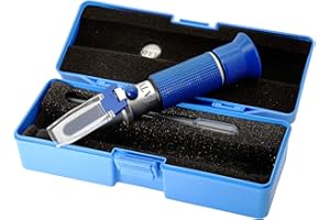 AMTAST Handheld Beer Refractometer Brix Refractometer Wine Refractometer Tester ATC Dual Scale-Brix 0-32% Specific Gravity 1.000-1.120, Made of Copper (Not Cheap Aluminum)