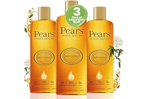 Pears Pure & Gentle Body Wash - Soap-free Cleanser - Nourishing Gel with 98% Pure Glycerin & Natural Oils - for Glowing Skin 10x More Moisturiser - Beauty Bath for Moisturising Care - 250ml (3 Pack)