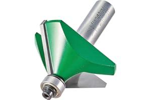 Trend CraftPro Chamfer Router Cutter Bit, 1/2 Inch Shank, 51mm Cut Diameter & 45 Degree V Groove, Tungsten Carbide Tipped, C197X1/2TC, Silver