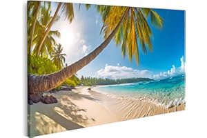 islandburner JCMT-1K Picture on Canvas Sea Beach Sand Palm Trees Wild Tropical Ocean Shore Beautiful Landsch Pictures Wall Pictures Poster