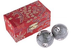 Bola de Salud Qi Gong Feng Shui Lachineuse Gris Dominante 40mm Metal Caja Incluida Cumpleaños