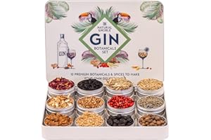 NATURAL & NOBLE Coffret cadeau Plantes et infusions pour le gin Ensemble de 12 plantes et épices raffinées pour le gin.