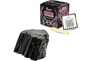 SAMSARA - Turmalina Negra Piedra Natural con caja de regalo y hoja informativa | Cristaloterapia, Reiki | Cristal Energético Meditación y Decoración (Turmalina)