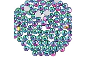 Beadsland 1440 piezas de diamantes de imitación de parte trasera plana, cristales de uñas para uñas, volcán verde, SS6 (1,9-2,0 mm)