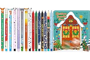 HTGWCG Set di Penne Gel Cancellabili - Natale Erasable Gel Pens Sfera sull'Estremità per Rimuovere l'Inchiostro, Termosensibile, 0,7 mm (15 penne cancellabili natalizie)