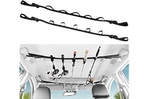 FCSNJH 2 soportes para cañas de pescar, soporte para cañas de coche, bolsa para cañas de pescar, soporte para cañas de pescar, evita nudos o roturas, correa de transporte multifuncional