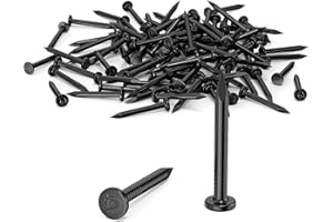 ORTAVA 100 gwoździ stalowych, 20mm ocynkowane gwoździe do betonu do zawieszania obrazów i obróbki drewna, cegieł, uniwersalne możliwości zastosowania w pomieszczeniach i na zewnątrz(czarny)