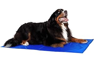 lionto Tappetino refrigerante per Animali Domestici Tappetino rinfrescante per Cani, (XL) 120x80 cm Blu