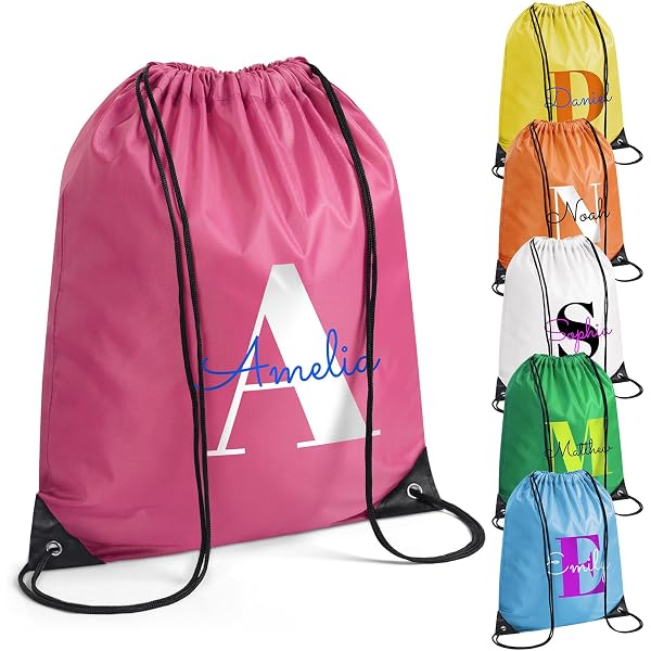 Freitex Turnbeutel Mit Namen Bedruckt - Baumwoll-Schnürbeutel 37x46 Cm (ca. 12 Liter), Individuell Personalisierbar
