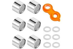 Fanshiontide 6 Stück M22 Wasserhahn Sieb Einsatz mit 1 Wasserhahnbelüfter Schraubenschlüssel für Bad, Küche Wasserhahn