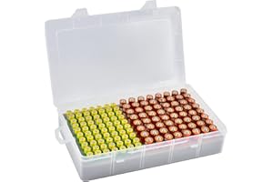 Xuerdon Battery Storage Organizer Case, Battery Vault Box Holder Container for 134pcs AA AAA Batteries, Garage Organization Carrying Bag Fits Home Kitchen Warehouse (Batteries Not Include)