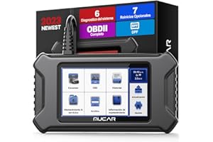 Mucar CS6 Diagnosis Coche Multimarca con 6 Diagnósticos del Sistema(ABS+SRS+ECM+TCM+BCM+TPMS),Obd2 Diagnosis con 7 Servicios de Reinicio(Aceite/EPB/SAS/ETS/TPMS/ABS/FAP), Maquina Diagnosis Coche