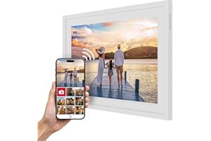 Thomson 10 Pollici Cornice Digitale Bianco Risoluzione HD 1280 IPS Touch, WiFi, Rotazione Automatica, Multiutente, Video, Slideshow